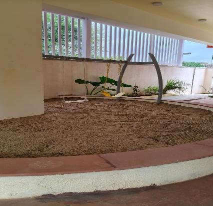Outdoor practical life and landscaped garden area